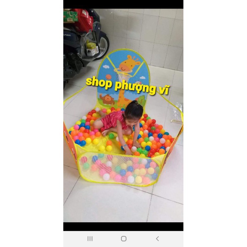 nhà bóng huơu vàng kèm 100 bóng 5cm