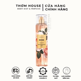 Xịt thơm toàn thân hương nước hoa Rose- Bodymist hương nước hoa BBW 236ml