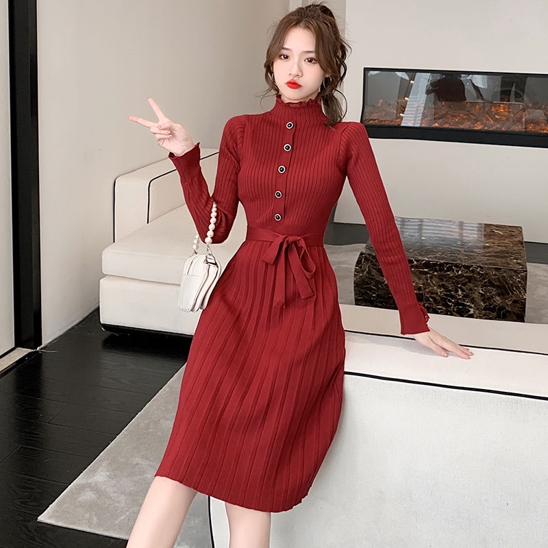 Váy len midi thời trang