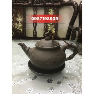 Bộ ấm chén khay dạng cuốn thư Bát Tràng