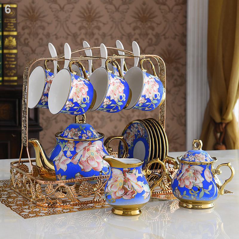 Bộ 16 chiếc trà gốm sứ mạ vàng phong cách Châu Âu tách cà phê đồ trang trí gia dụng cao cấp chiều kiểu Anh phòn