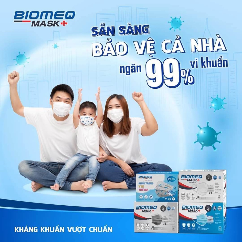 ✅ Khẩu Trang 3D N95- Biomeq MASK 5 Lớp (Hộp 30 Cái), Lọc Bụi PM2.5 Siêu Mịn 95% - VT0847