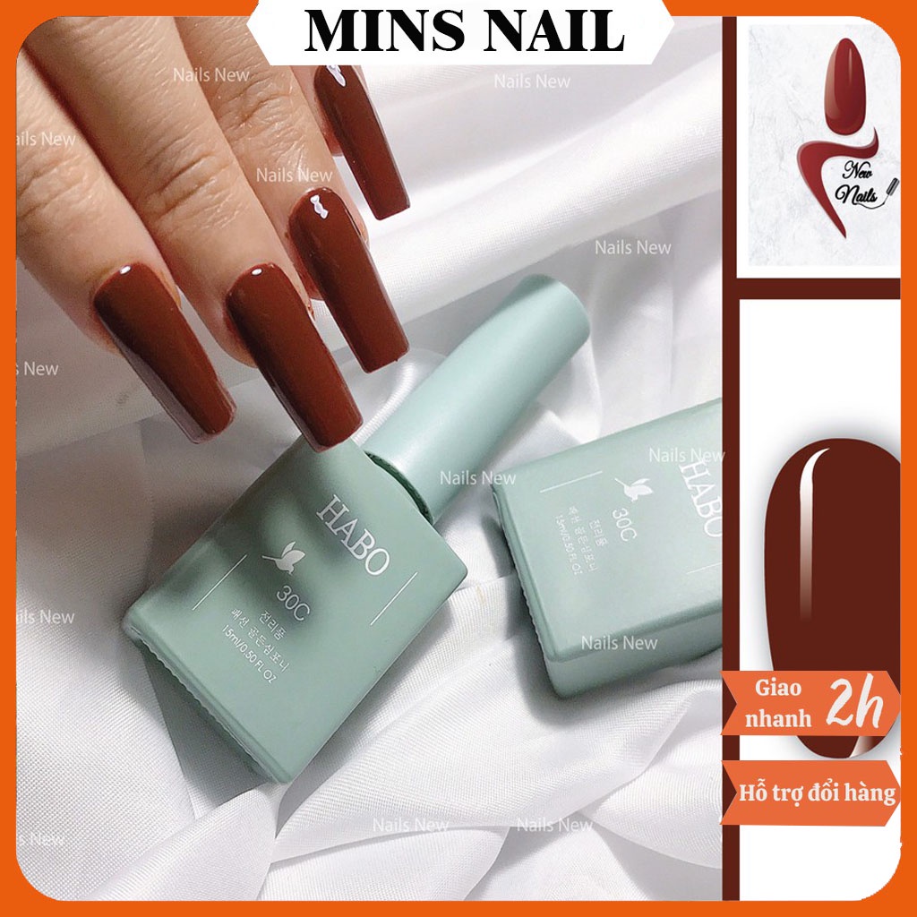 Sơn Móng Tay Habo, sơn gel hàn quốc 15ml chính hãng màu nâu tây nổi bật