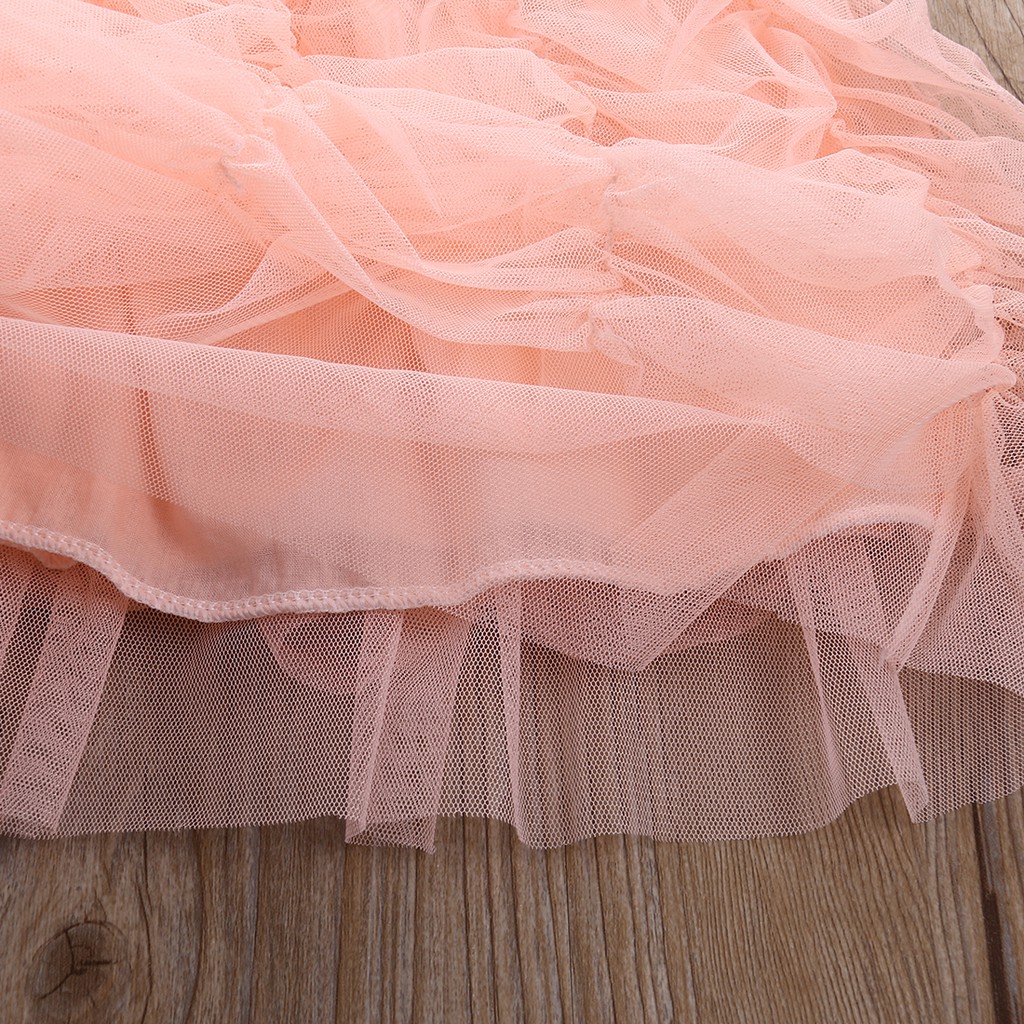 KSK-Cute Toddler Girls Kids Princess Summer Ruffle Bubble Party Tutu Dress Size