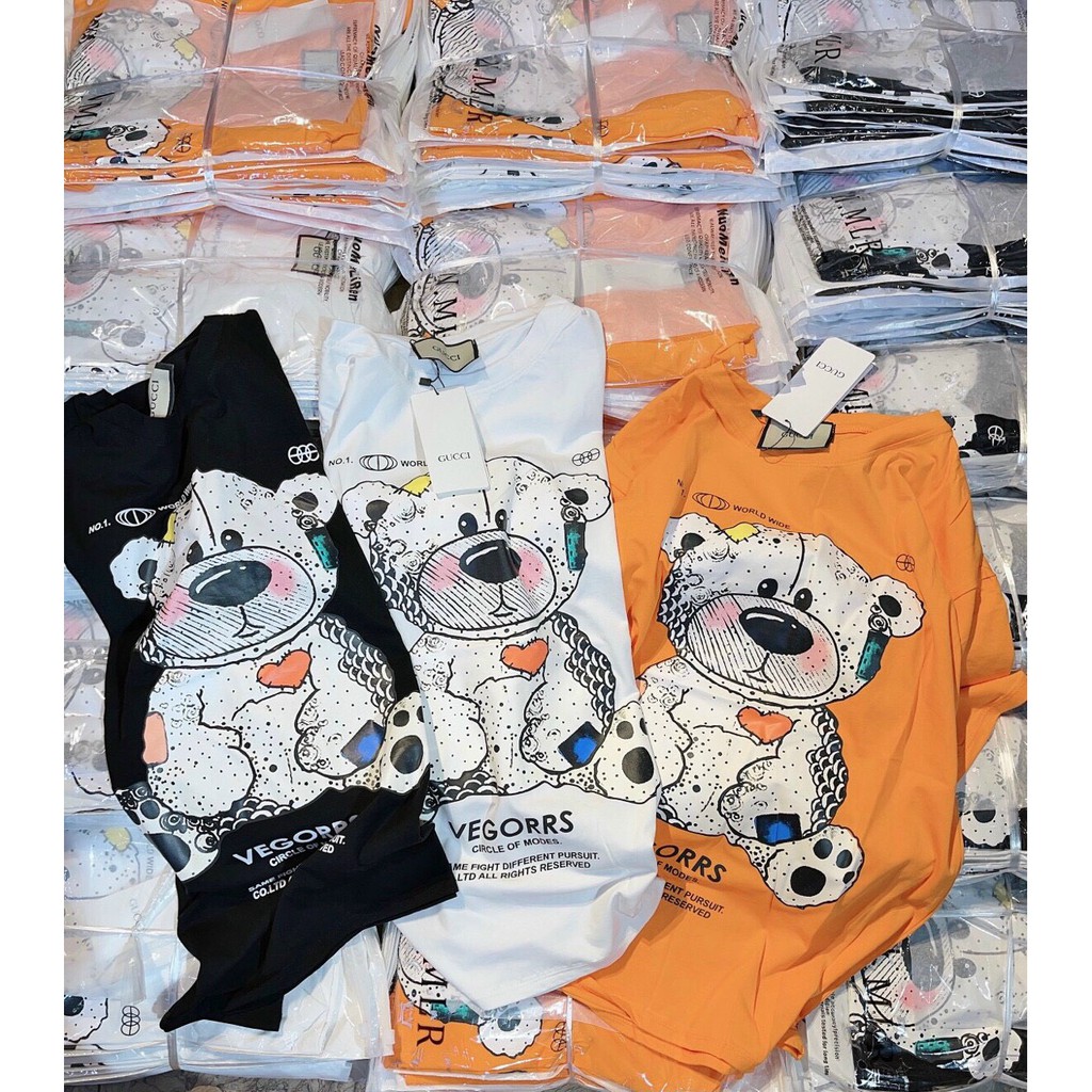 [Mã FAMAYWA giảm 10K đơn 50K] ÁO PHÔNG TAY LỠ DÁNG THỤNG IN HÌNH GẤU CAM | BigBuy360 - bigbuy360.vn