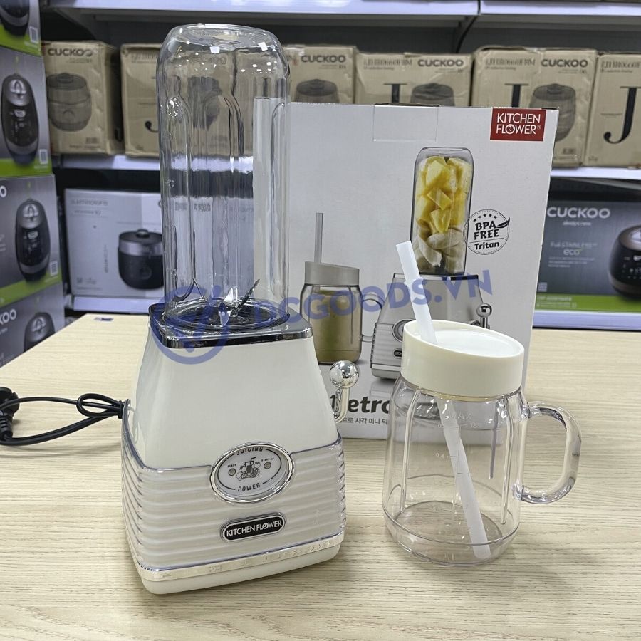 Máy xay sinh tố hàng nội địa Hàn Quốc hiệu Kitchen Flower retro - Nội địa Hàn