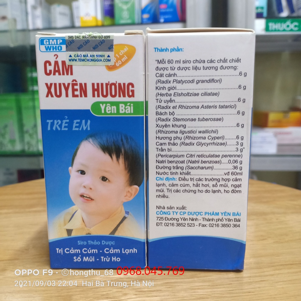 Siro Cảm Xuyên Hương - Yên Bái chai 60ml