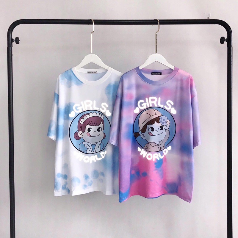 Áo Thun Tay Lửng TIE TEE Phản Quang GIRLS WORLD Ảnh Thật