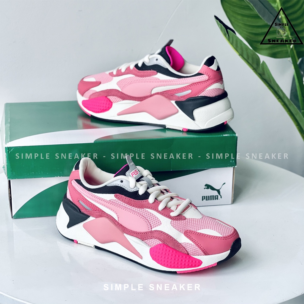 Giày Puma RS-X3 Chính Hãng FREESHIP Puma RS-X3 Puzzle White Pink - Giày Sneaker Thể Thao Nữ Puma - Simple Sneaker