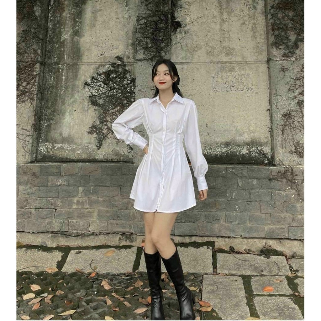 (CLIP THẬT) Đầm sơ mi hở lưng Cactus | BigBuy360 - bigbuy360.vn