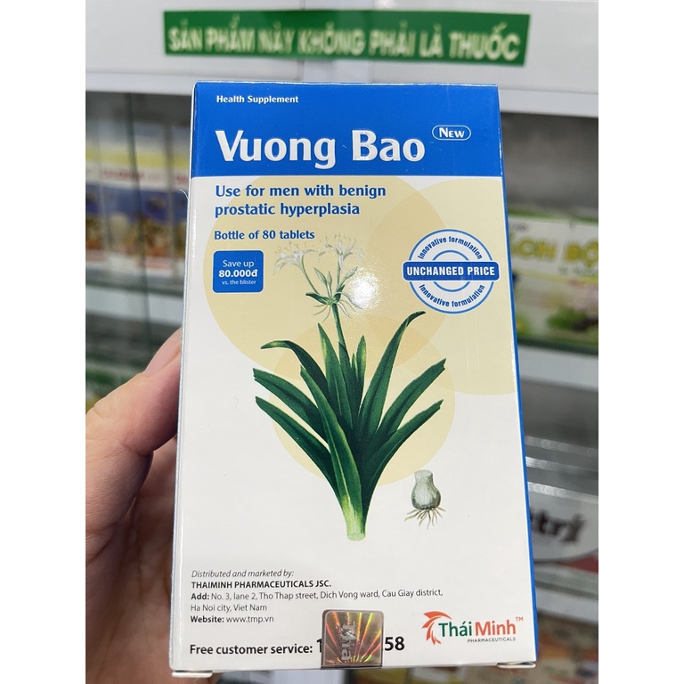 Viên uống Vương Bảo hộp 20 viên lọ 80 viên dùng cho nam giới phì đại tuyến tiền liệt