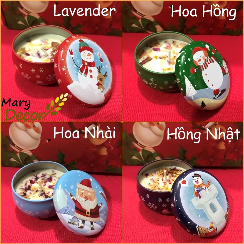 Hộp Quà Tặng Set 4 Nến Thơm Hoa Khô Thiên Nhiên CHỌN HƯƠNG -  Đã có set 4 nến noel số lượng giới hạn - Khách Sỉ inbox