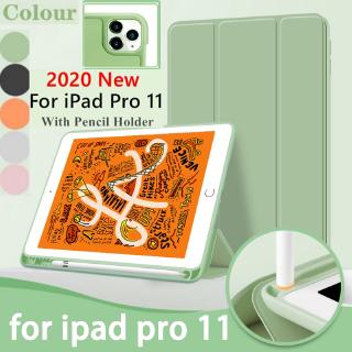 Bao da máy tính bảng nắp lật gập 3 có ngăn đựng bút cảm ứng dành cho iPad Pro 11 2nd phiên bản 2020 11"