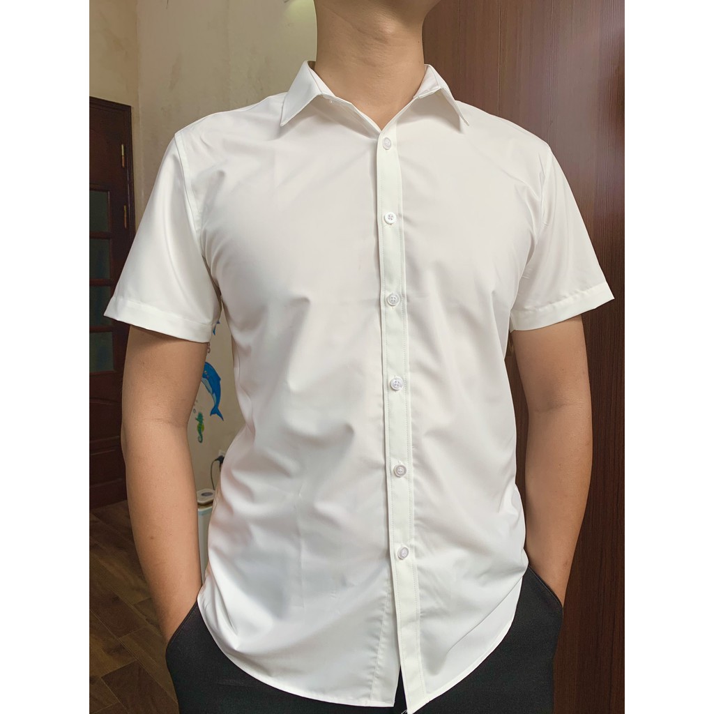 Áo sơ mi nam ngắn tay / cộc tay dáng ôm, vải modal cao cấp, thoáng mát, chống nhăn NKN | BigBuy360 - bigbuy360.vn