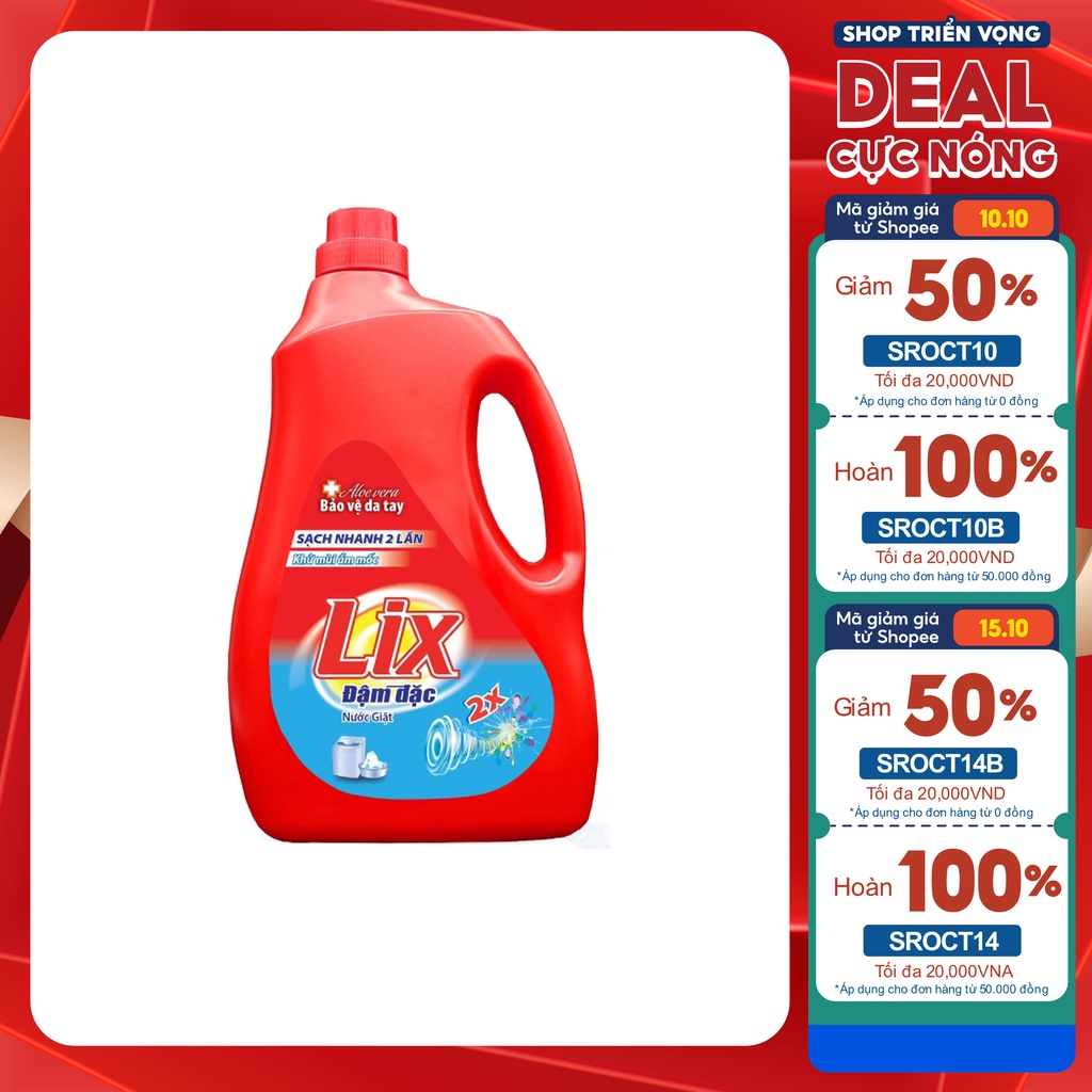 Lix Nước Giặt Đậm Đặc Gấp 2 Lần 3.6kg