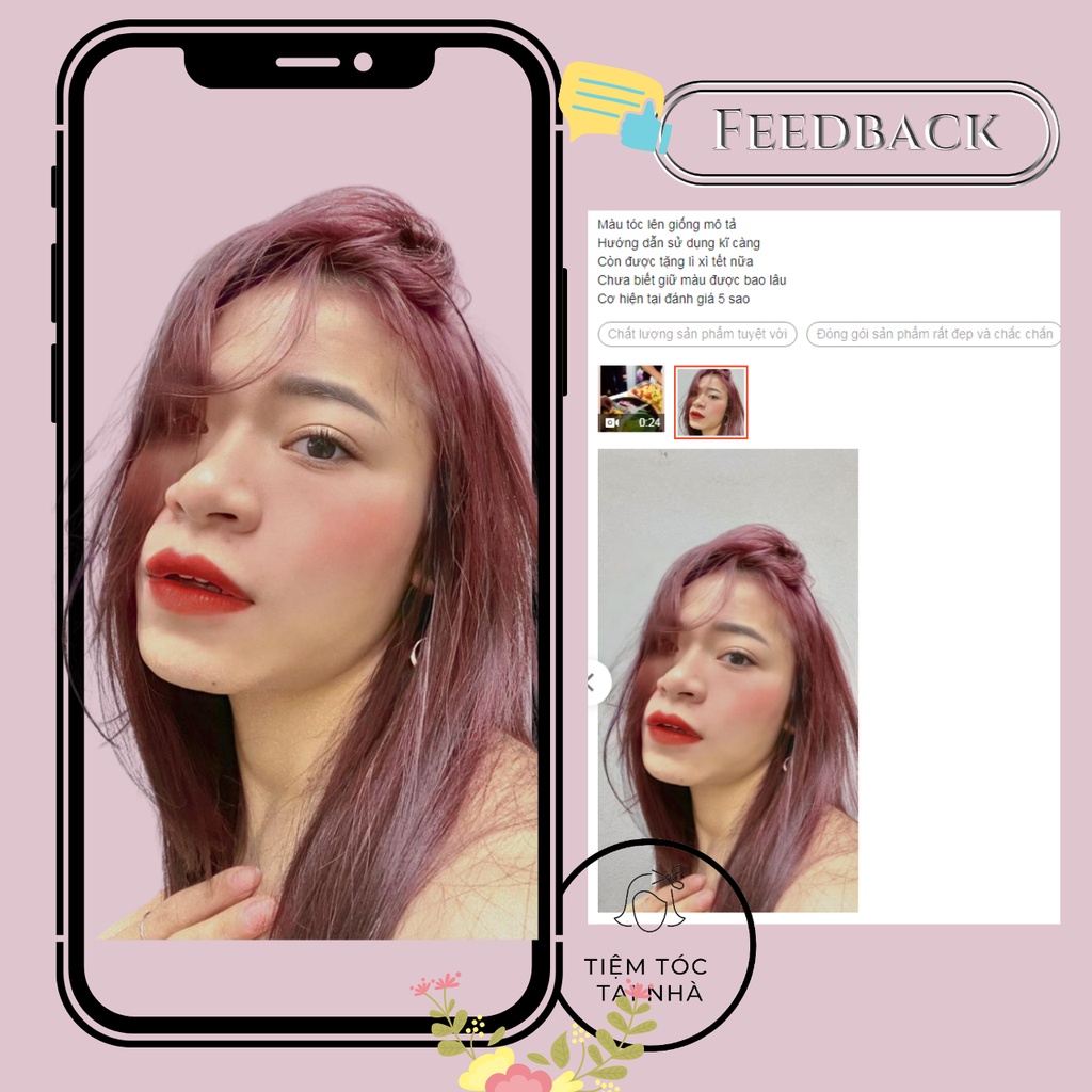 Thuốc nhuộm tóc màu PHÚC BỒN TỬ tặng kèm oxy và gang tay