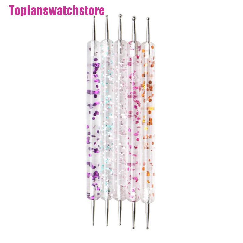 Set 5 Bút 2 Đầu Trang Trí Móng Tay Nghệ Thuật