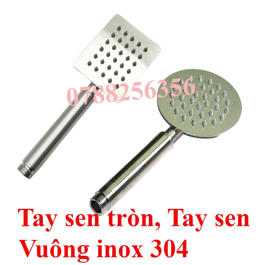 Tay sen tắm inox 304 nóng lạnh vuông tròn