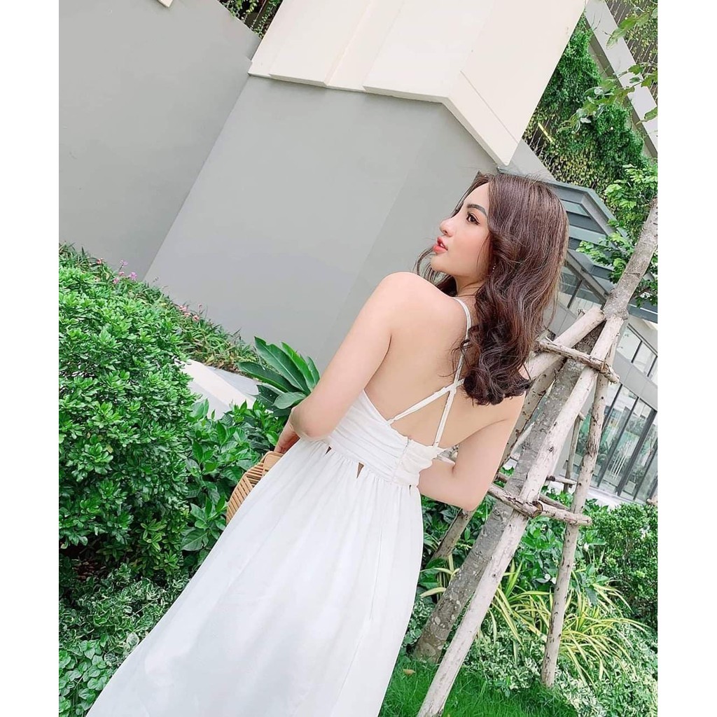 [ẢNH THẬT] Đầm Maxi Trắng Cách Điệu Eo Lạ Mắt | BigBuy360 - bigbuy360.vn