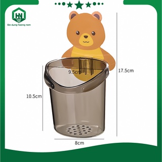 Cốc dán tường hình gấu, đựng đồ đa năng, dán chắc chắn, siêu tiện lợi [CỐC GẤU]