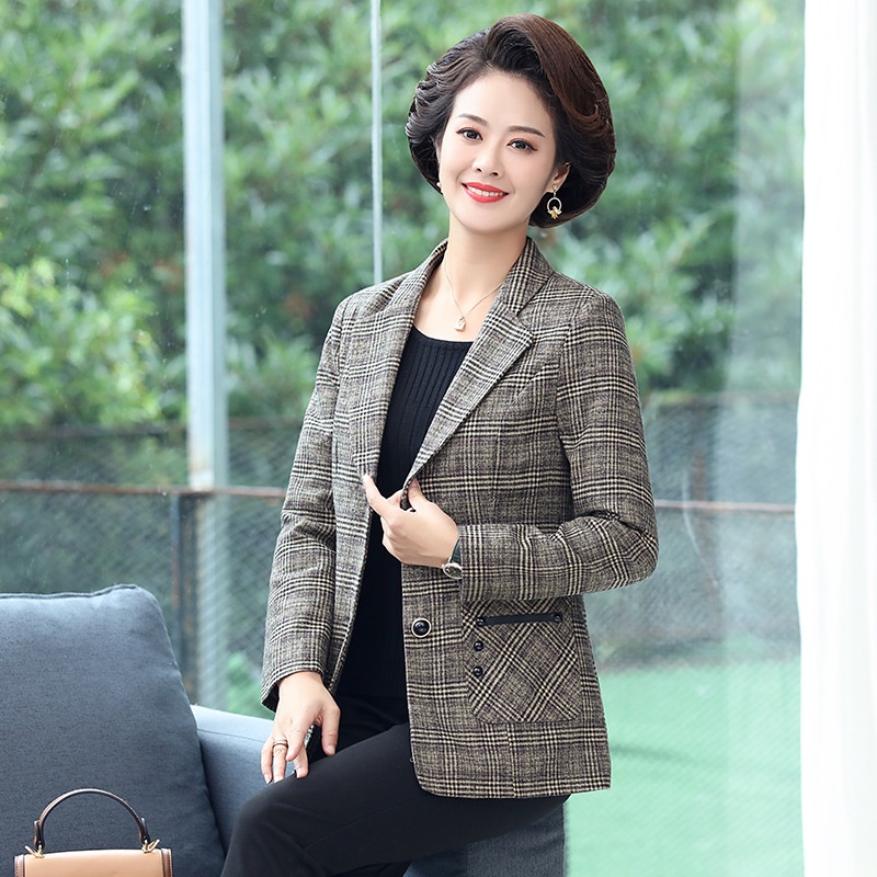 🔥Bộ Trang Phục Họa Tiết Ca Rô Thời Trang Dành Cho Phụ Nữ Trung Niên