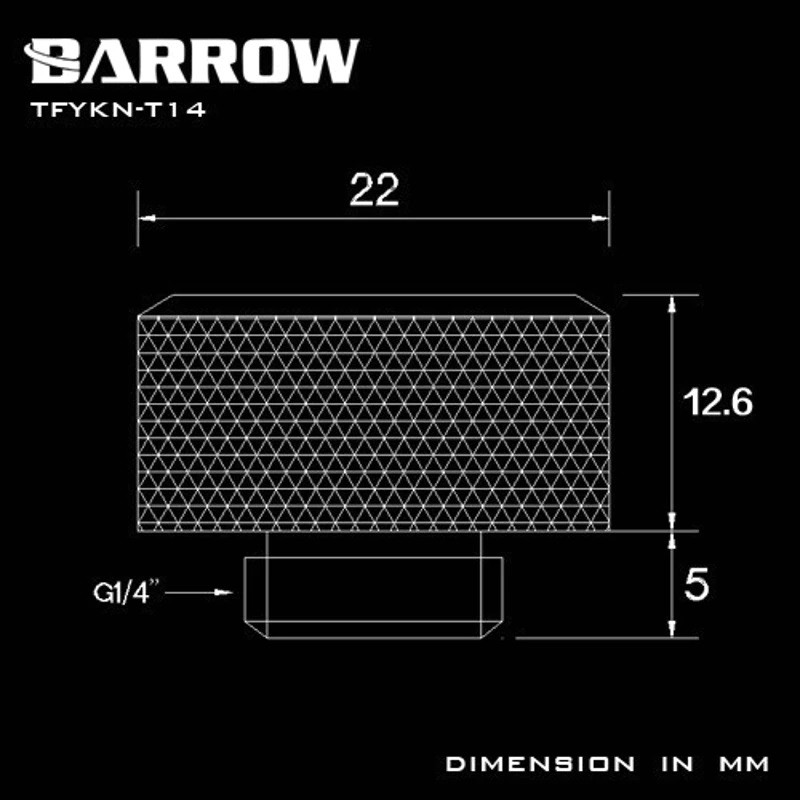 Fitting cắm ống cứng cho tản nhiệt nước Barrow TFYKN-T14 NoBrand