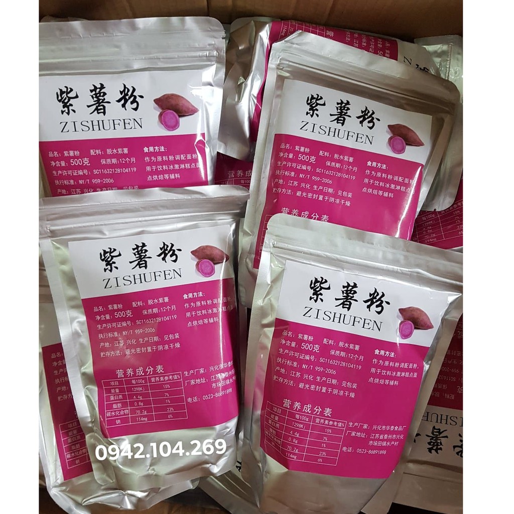 Bột khoai lang tím nguyên chất 500g (bao bì mới)