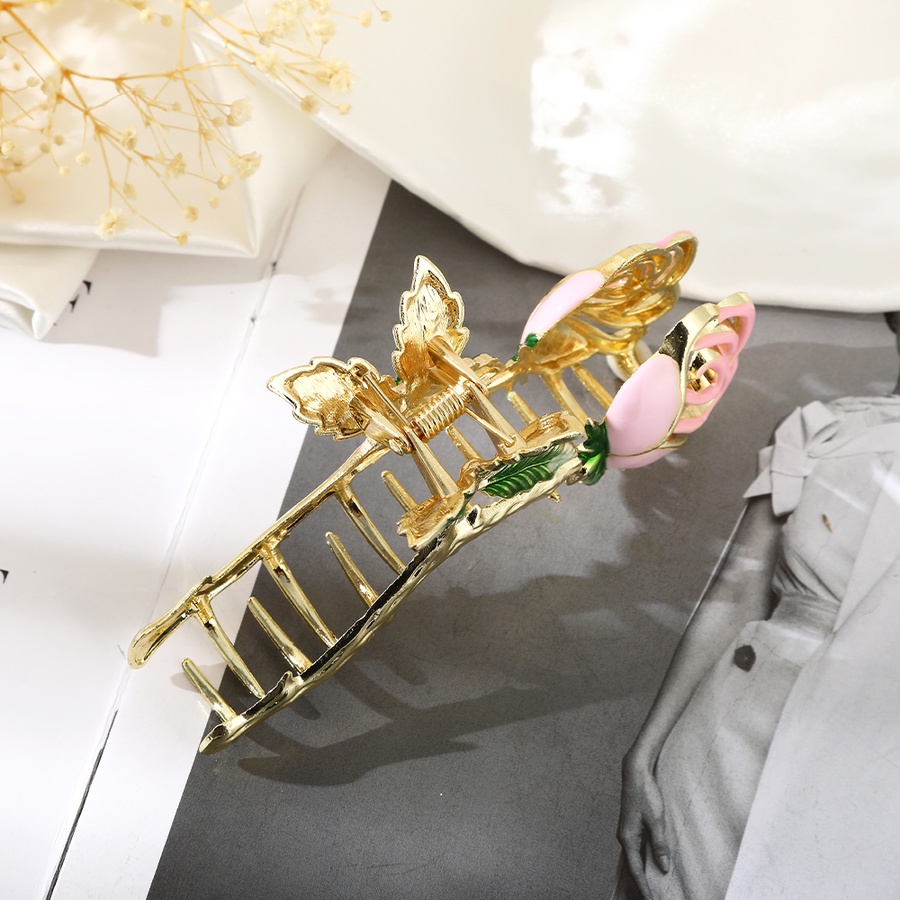 Kẹp Tóc Hoa Hồng Đính Đá Và Ngọc Trai Nhân Tạo Thời Trang