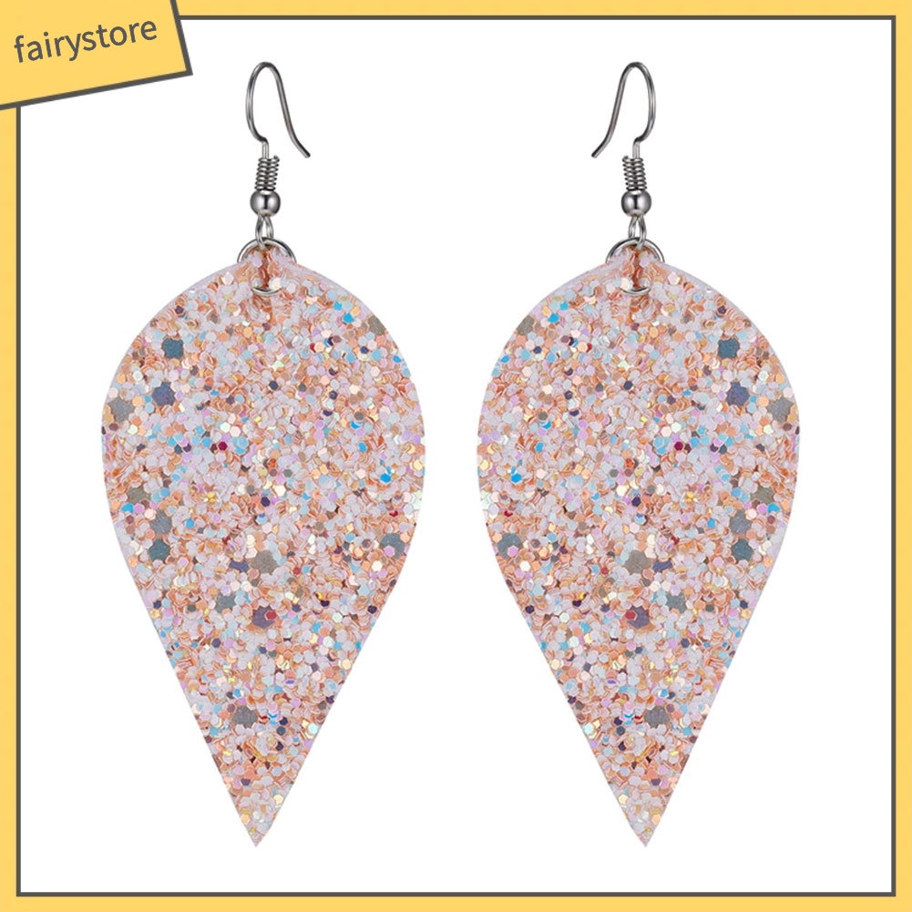 Khuyên Tai Hợp Kim Hình Giọt Nước Đính Đá Lấp Lánh