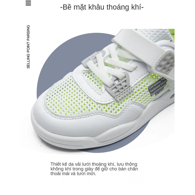 Giày thể thao phối lưới phong cách sang trọng cho bé trai 2021