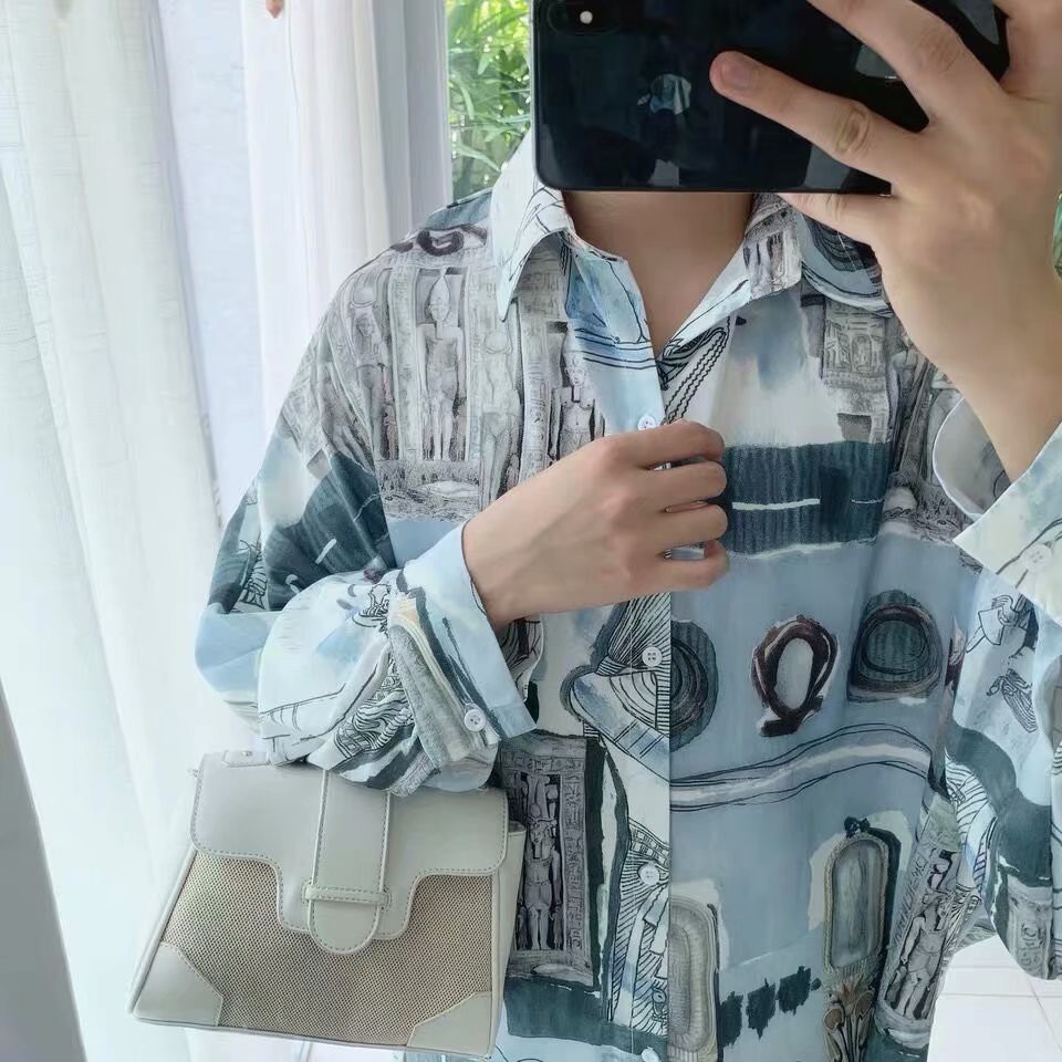 Áo sơ mi tay dài dáng rộng phong cách thời trang Âu Mỹ dành cho nam