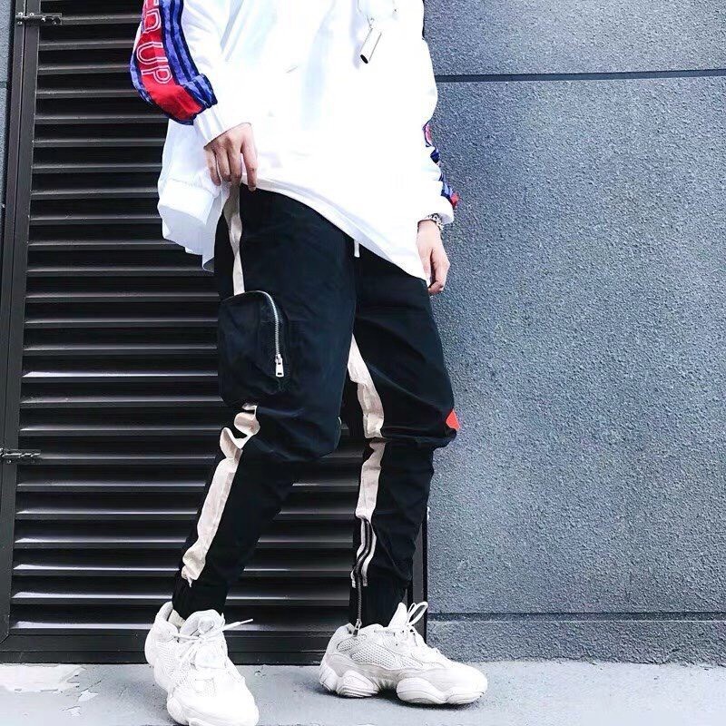 Quần jogger kaki dây kéo zipper unisex