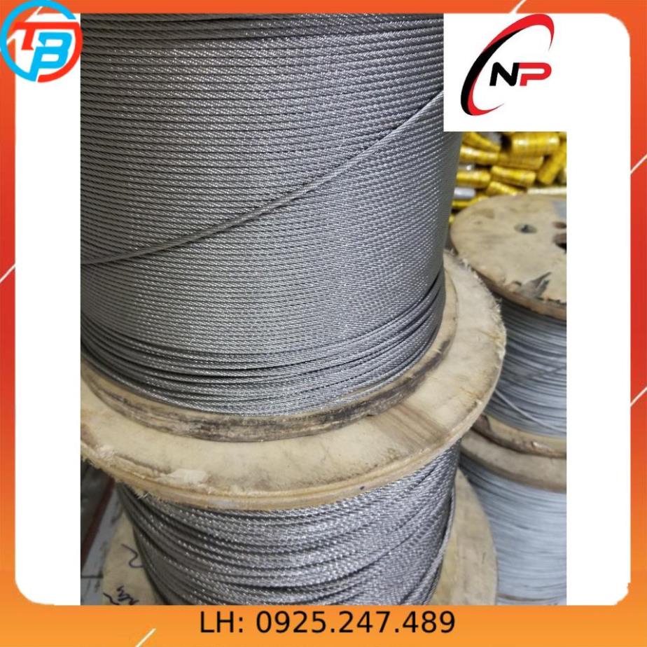 50 Mét cáp INOX 304 5mm chống rỉ sét,ăn mòn cực tốt.Làm dây phơi quần áo,chằng buộc,trang trí nhà cửa....kimkhinhatphat