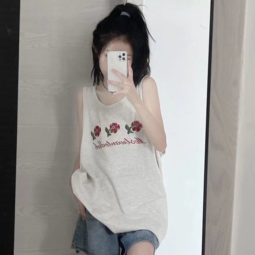 Áo Hai Dây Dáng Suông Họa Tiết Hoa Nhỏ Thiết Kế Mới Thời Trang Theo Phong Cách Hàn Quốc Cho Nữ