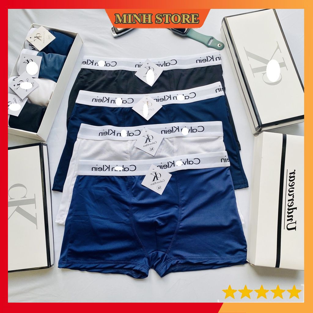 Quần lót nam Boxer thun lạnh Cotton, sịp đùi nam đẹp, quần lót nam đùi co dãn 4 chiều SD01 (Che Tên) - MS66