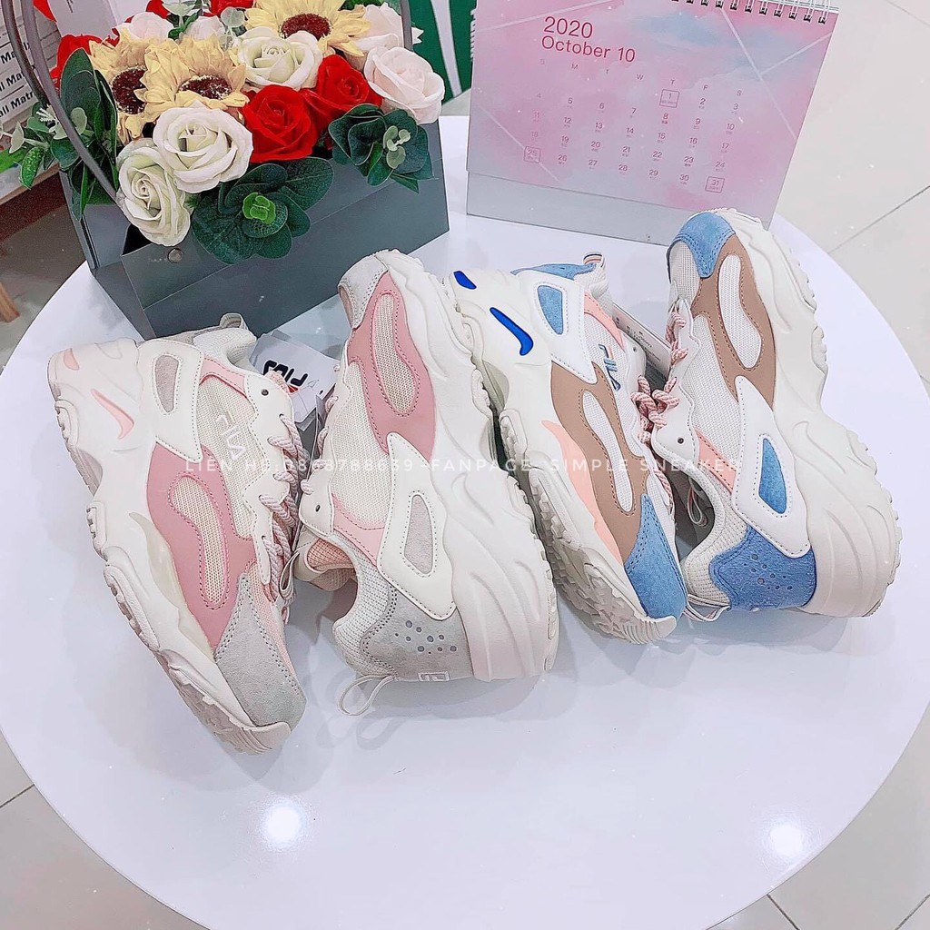 Giày Fila AuthFREESHIP Fila Ray Tracer Blue Pink Chuẩn Auth - Giày Fila Chính Hãng Hàn Quốc