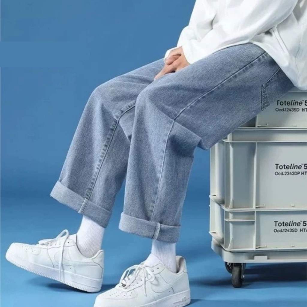 Quần baggy jean nam dáng suông ống rộng jeans unisex | BigBuy360 - bigbuy360.vn