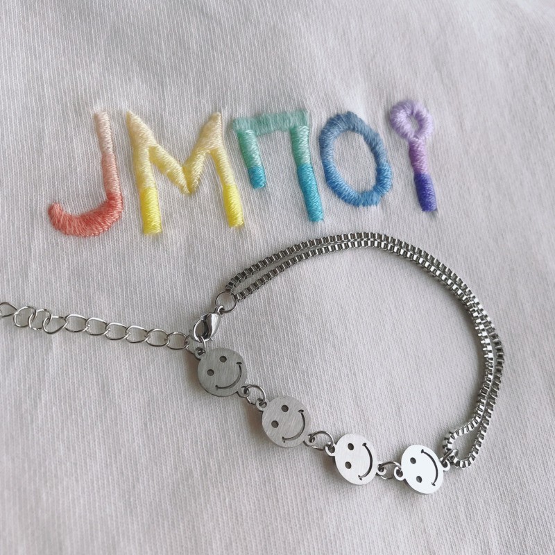 Vòng Tay Kim Loại Mặt Cười Phong Cách Hip Hop Cá Tính