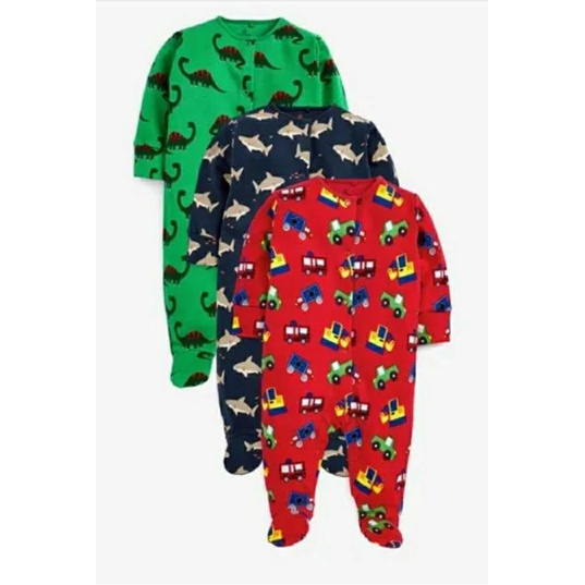 Set 3 sleepsuit cotton cho bé trai N.EXT A.uth size 6-9m, 9-12m