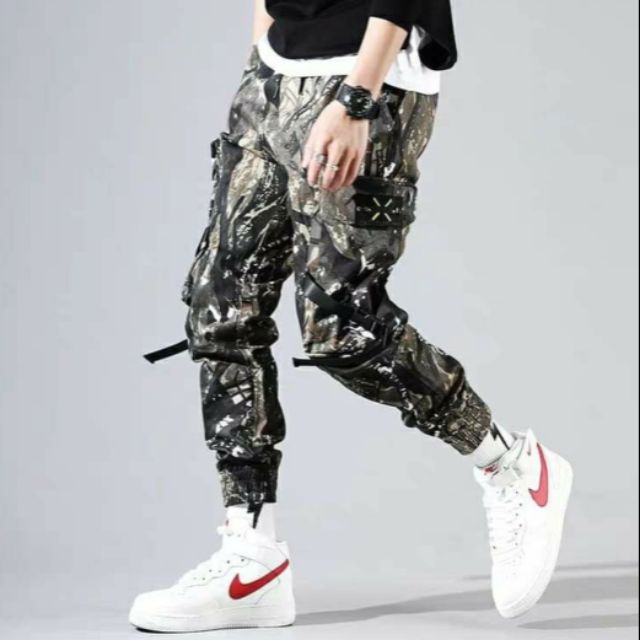 (Sẵn camo đậm L) Quần jogger túi hộp unisex nam nữ boxpant ulzzang camo hiphop