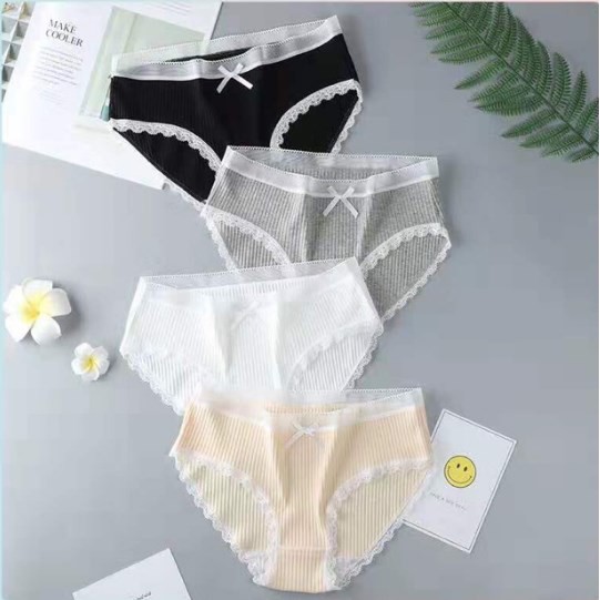 Combo 5 quần lót nữ tăm tre kháng khuẩn cotton cao cấp cạp lưới viền ren phối nơ xinh.