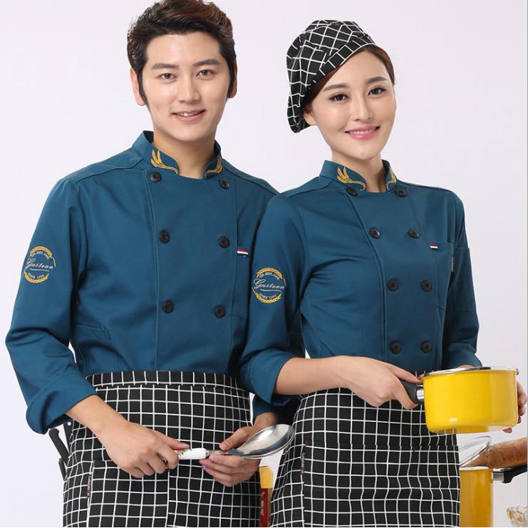 Áo khoác đồng phục đầu bếp dài tay cho nam và nữ