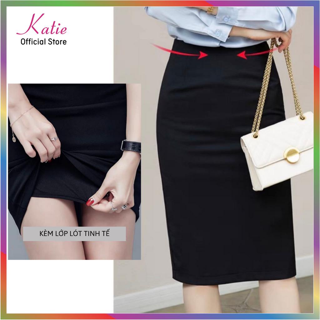 Chân Váy Công Sở 2 Lớp Dài 60cm Katie Chân Váy Bút Chì 2 Lớp Co Giãn Có Túi Váy Quần BigSize Đến 80kg CVQ60cm