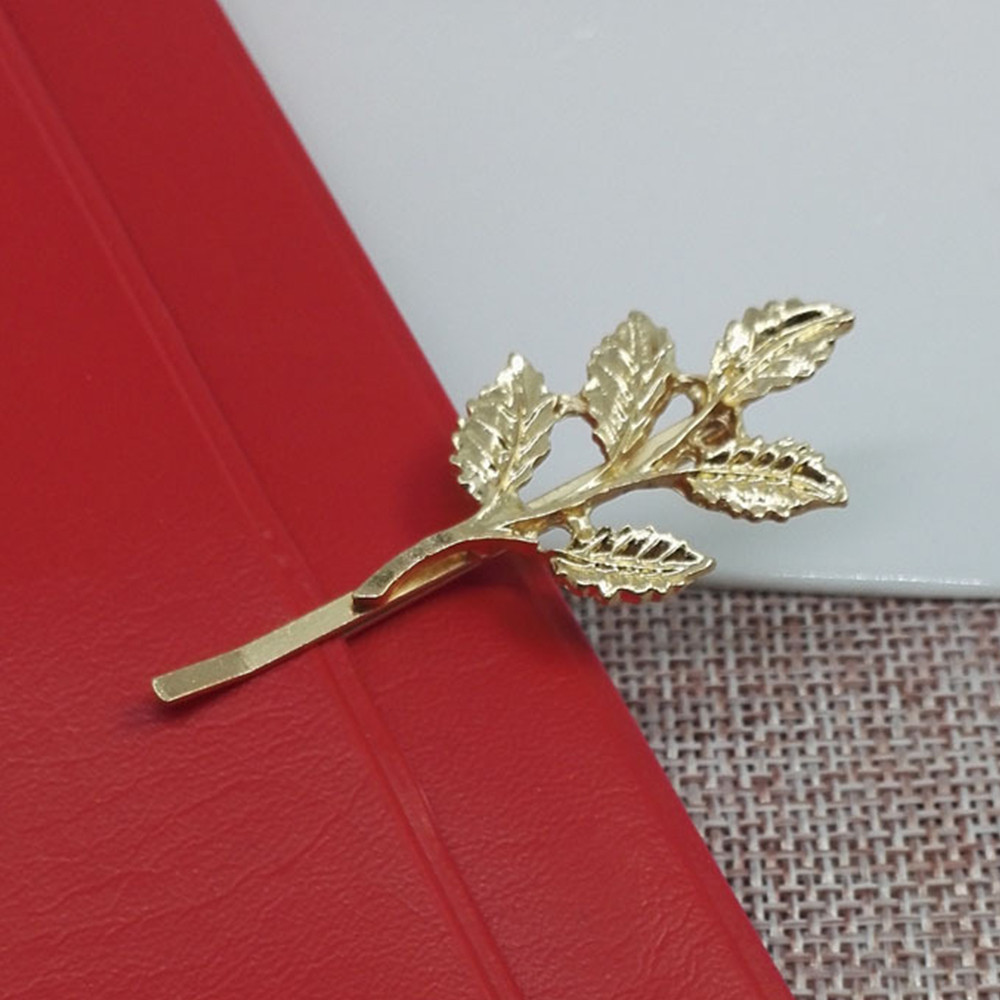 Everics Kẹp Tóc Hình Chiếc Lá Bằng Kim Loại Thanh Lịch Thời Trang Cho Cô Dâu