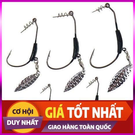 [Xả Kho 3 Ngày] lưỡi câu lure, lưỡi câu móc mồi mềm, nhái giả, nhái thật có thìa xoay