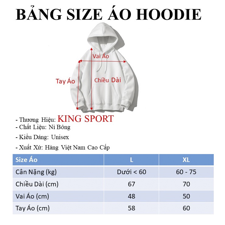 Áo hoodie essentials form rộng unisex dày dặn khoác ngoài lót nỉ ấm áp phong cách hàn quốc chính hãng KING SPORT