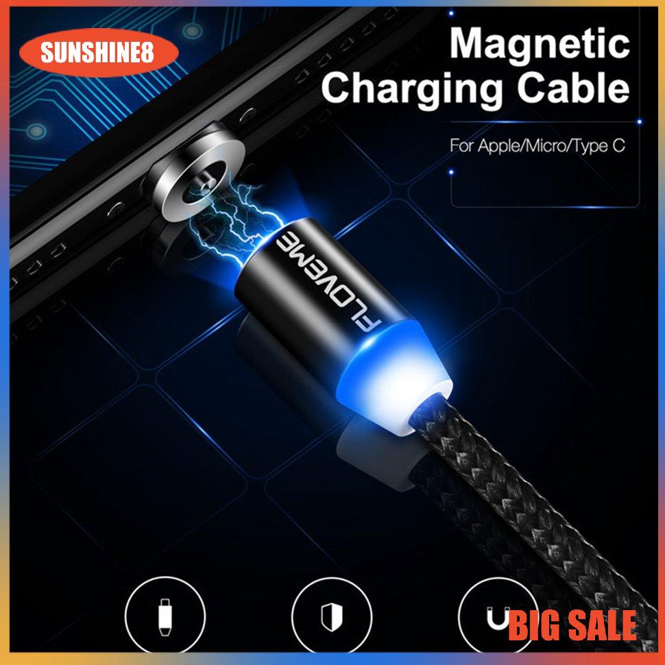 Cáp sạc nhanh và truyền dữ liệu từ tính 3a Essager Cổng Micro USB / C xoay cho Iphone / Android