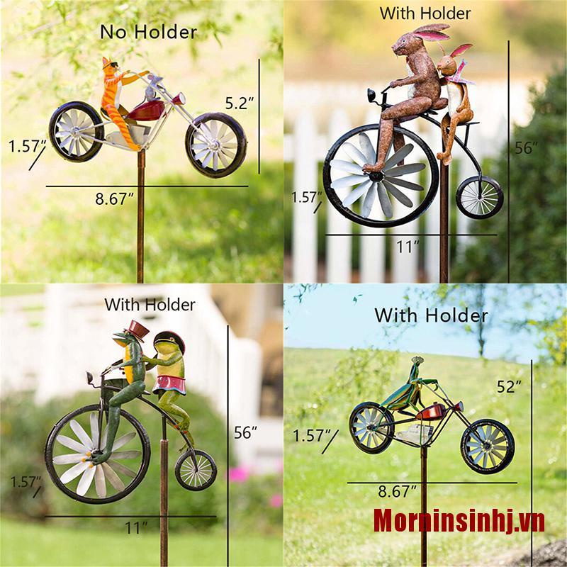 ✨Morninsinhj Vintage Bicycle Metal Wind Spinner Animal Motorcycle Windmill Garden Decoration