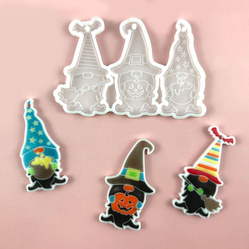 San * Khuôn Silicon Làm Móc Khóa Bằng Resin Epoxy Hình Quả Bí Ngô Phục Sinh DIY M