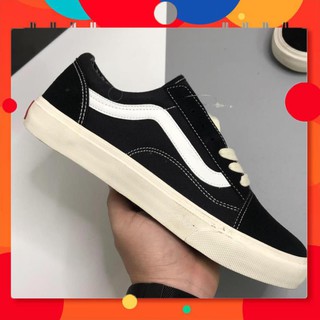 Giày Thể Thao Vans Old Skool Vault Màu Đen Trắng Vải Canvas Cao Cấp Đi Học Đi Chơi Full Size Nam Nữ